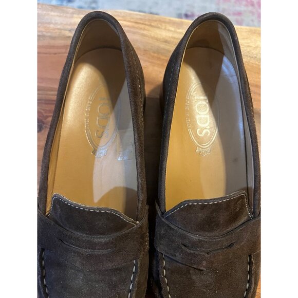 Tods Men’s Brown Leather Loafers‎ - NWOT - Size 8.5 - Picture 3 of 6